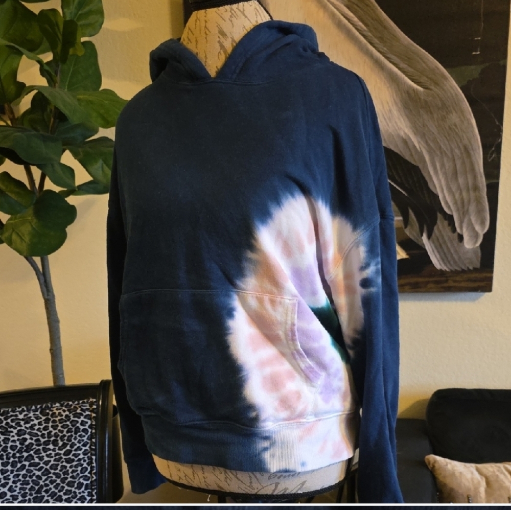 Wildfox Navy Blue With Tiedye Hoodie Sweater